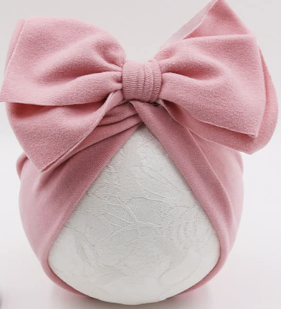 DRESHOW BQUBO 5 PCS Baby Cotton Hats Big Bow Knotted Headwrap Turban Baby Infant Beanie Baby Girl Soft Cute Toddler Cap for Winter - Image 5