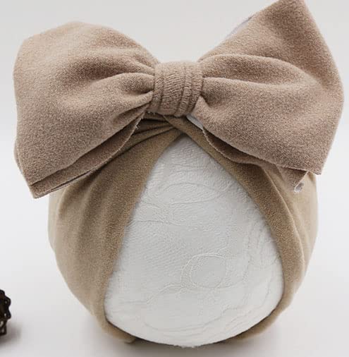 DRESHOW BQUBO 5 PCS Baby Cotton Hats Big Bow Knotted Headwrap Turban Baby Infant Beanie Baby Girl Soft Cute Toddler Cap for Winter - Image 4
