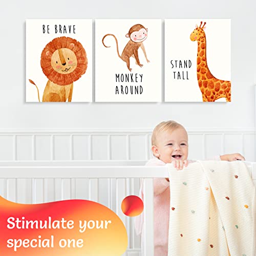 Throwback Traits Safari Nursery Decor - Baby Room Decor Animal Pictures for Nursery, Safari Decor, Baby Wall Decor, Nursery Wall Decor, Nursery Wall Art for Boys and Girls, Set of 6 – 8x10 (Safari) - Image 2