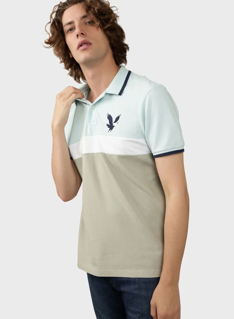 American Eagle Logo Detail Short Sleeve Polo Shirt