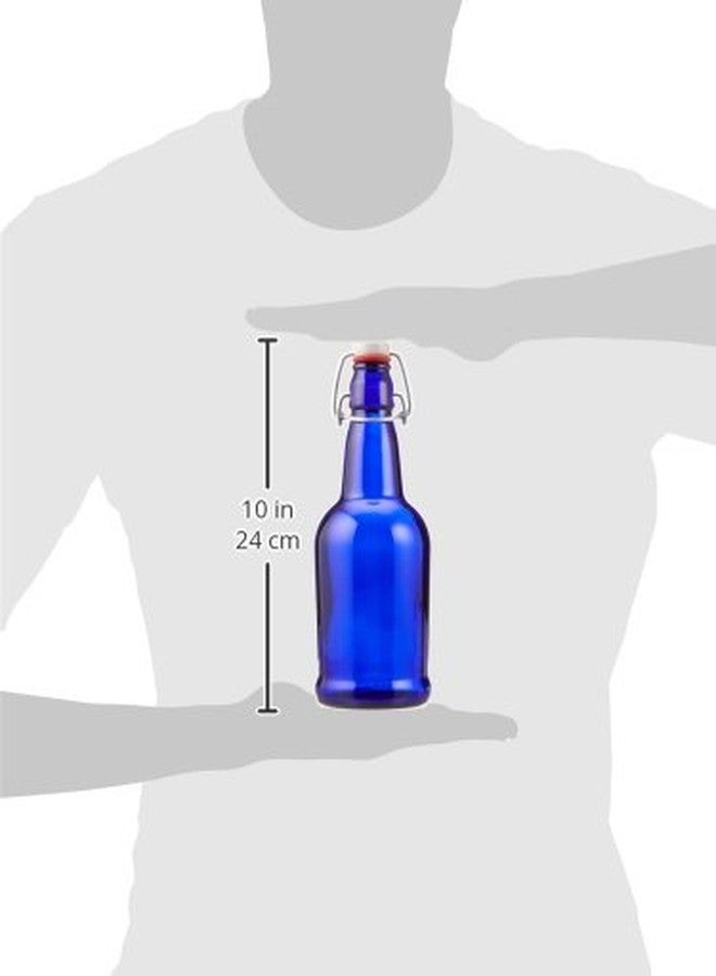 FastRack Swing Top Glass Bottles |16 oz - 2 Bottles | Cobalt Blue Flip Top Glass Bottle for Home Brewing, Carbonated Drinks, Kombucha, Fermentation, Water Food Grade - ECO Friendly - Image 3
