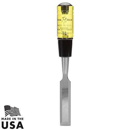 Buck Bros. Buck Brothers 120105BC 3/4" Wood Chisel Made in USA, For Paring and Finishing Cuts in Carpentry and Woodworking, Tempered Tool Steel Blade, Mallet-Safe Handle - Image 2