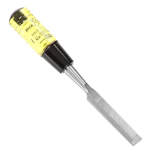 Buck Bros. Buck Brothers 120105BC 3/4" Wood Chisel Made in USA, For Paring and Finishing Cuts in Carpentry and Woodworking, Tempered Tool Steel Blade, Mallet-Safe Handle - Image 1