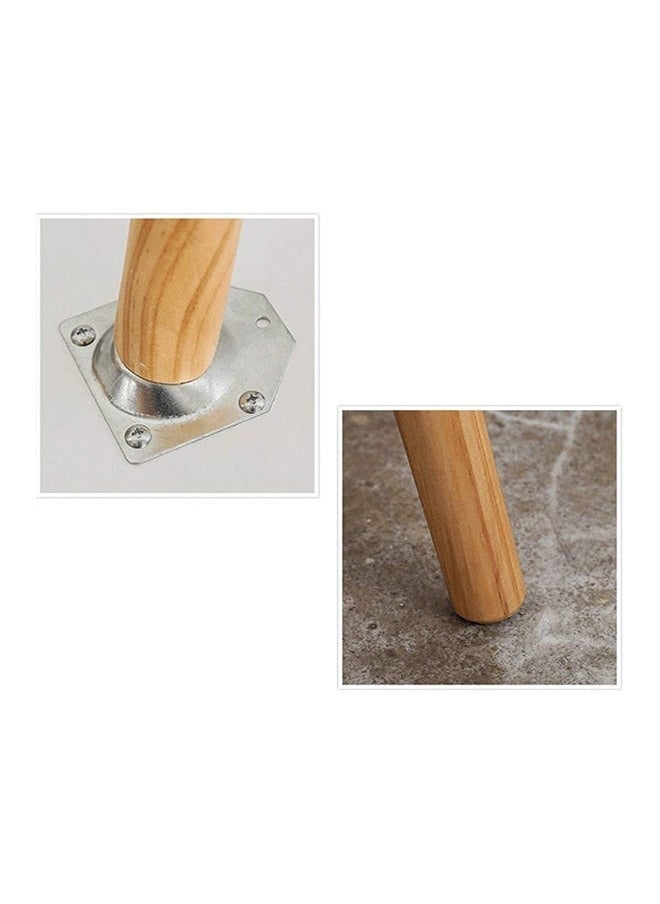 Aralifes Mini Round Side Table Coffee Table for Bedroom/Living Room with Natural Wood Legs White  42*40CM  - Image 5