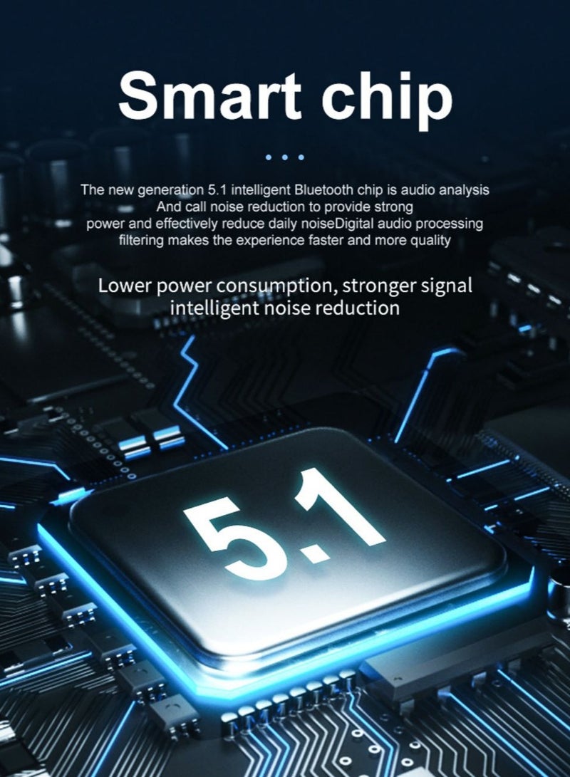 SYOSI Bluetooth Headset Handsfree Wireless Bluetooth Earpiece for Mobile Phone V5 1 Headset with Microphone Noise Cancelling 10h Talking Time Bluetooth Headphone Earphone and  Headphones Charging Case - Image 3