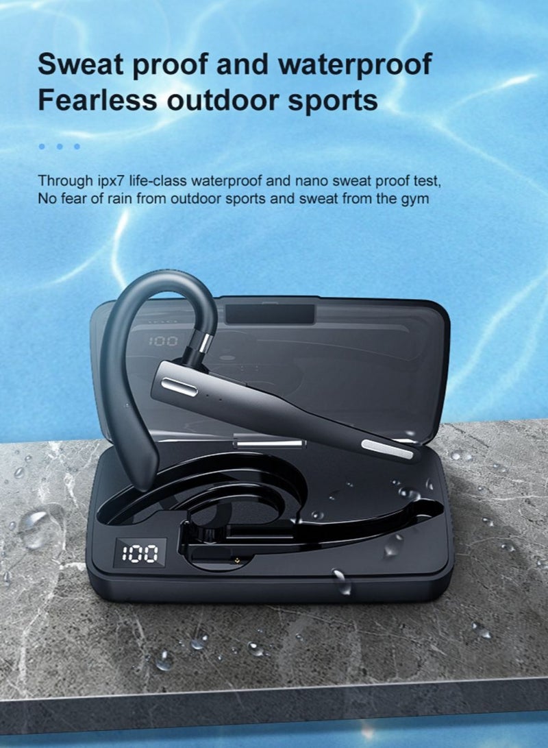 SYOSI Bluetooth Headset Handsfree Wireless Bluetooth Earpiece for Mobile Phone V5 1 Headset with Microphone Noise Cancelling 10h Talking Time Bluetooth Headphone Earphone and  Headphones Charging Case - Image 4