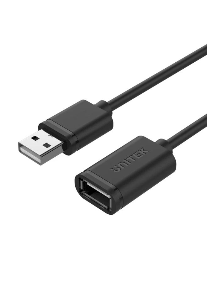Unitek USB 2.0 Extension Cable – 1 Meter High-Speed USB-A Male to Female Extension Cord, Supports Data Transfer up to 480Mbps, Durable and Compact Design for PC, Laptop, Printer, and USB Peripherals – Black - Image 1