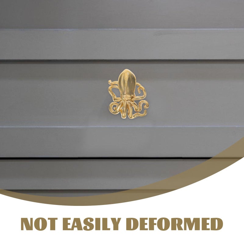 Anti Theft Octopus Cabinet Knob Drawer Pull Handle Brass Nautical Marine Animal Theme Wardrobe Knobs - Image 4