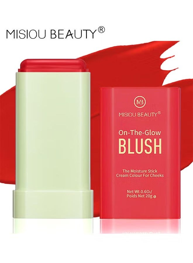 Misiou Beauty On The Glow Blush, The Moisture Stick Cream Colour For Cheeks, Highlighting ​Color Silky Powder Blusher Stick Natural Glow Silly Blusher Light And Soft Feeling The Apply On Your Face - Image 1
