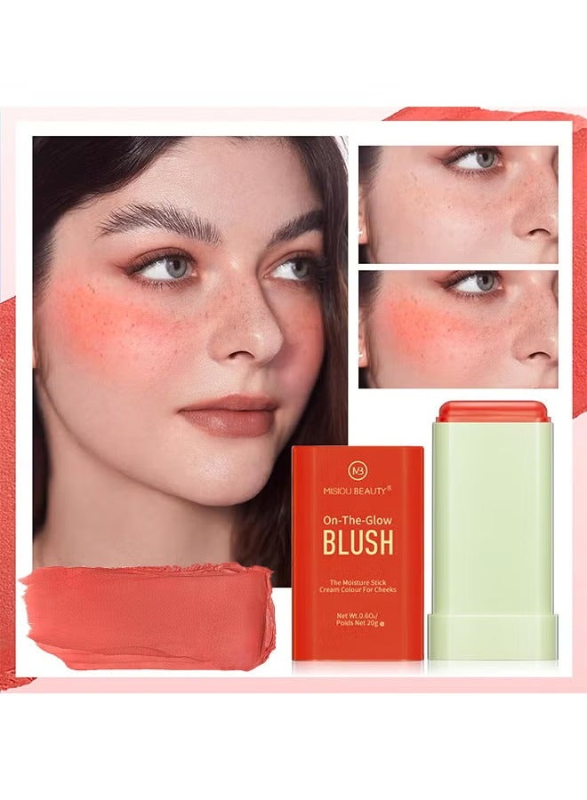 Misiou Beauty On The Glow Blush, The Moisture Stick Cream Colour For Cheeks, Highlighting ​Color Silky Powder Blusher Stick Natural Glow Silly Blusher Light And Soft Feeling The Apply On Your Face - Image 3