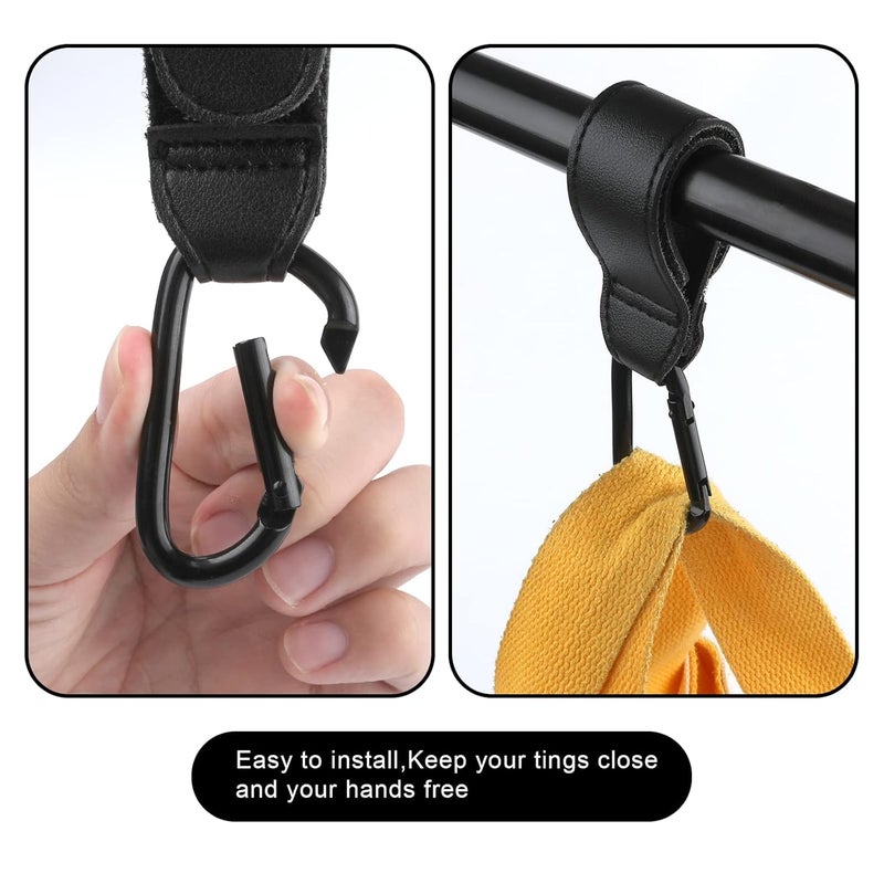 KINBOM Stroller Hooks Carriage Hooks for Bag 2pcs Mommy Bag Hook Stroller Organizer Hook Clip Heavy Duty Stroller Clip for Bags Hanging Shopping Diaper Bags Black - Image 5