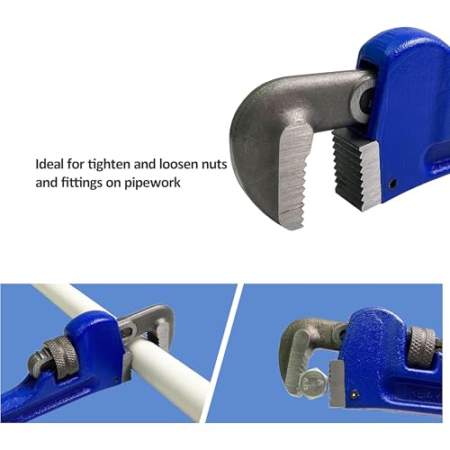 HFS(R 4 Pack Heavy Duty Pipe Wrench Set, Adjustable 8" 10" 12" 14" Soft Grip Plumbing Wrench Set - Image 4
