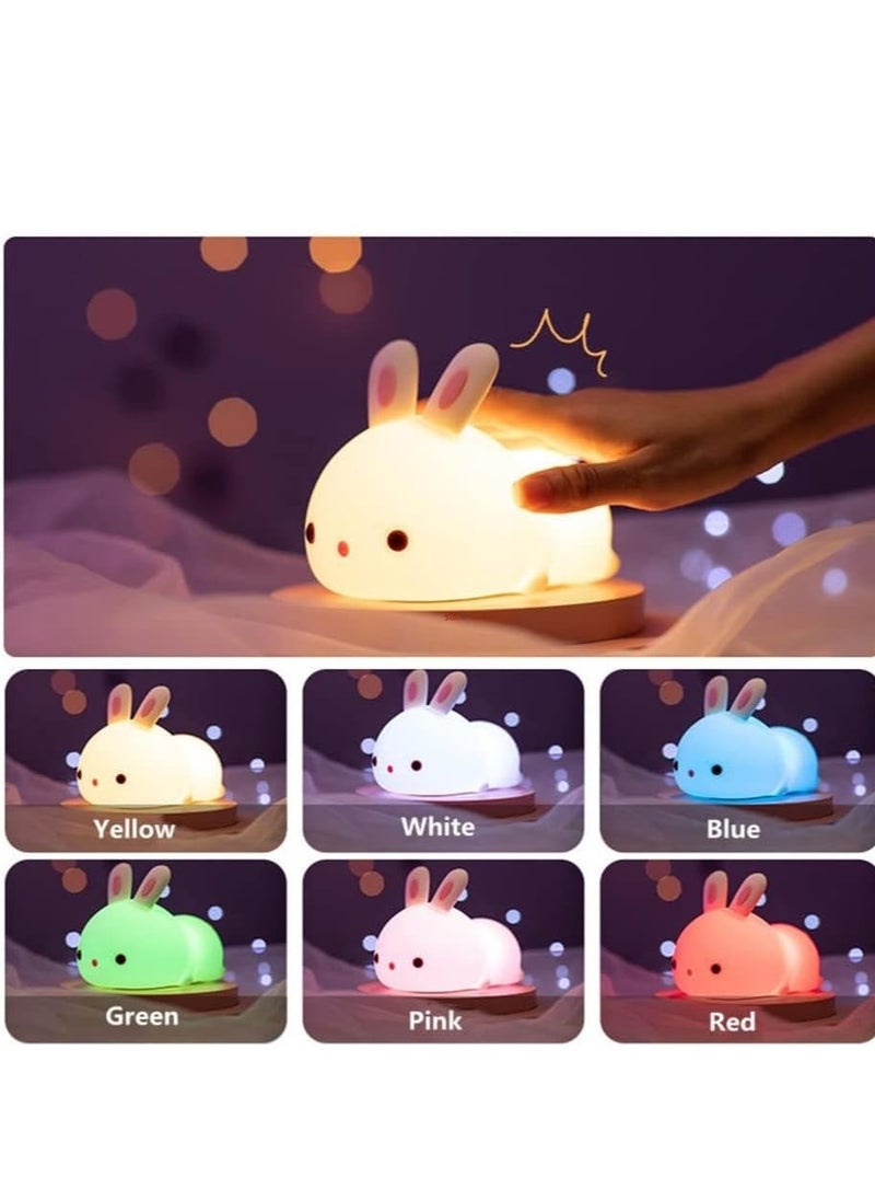 JAJEEK Cute Night Light for Kids – Toddler Bedroom Night Light, Portable Silicone LED Night Light for Children's Room (Adorable Cute Rabbit Design) - Image 4