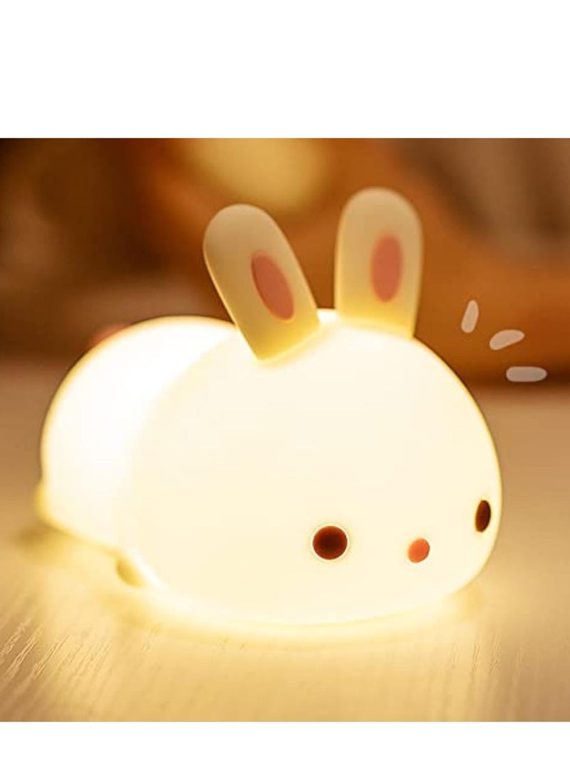 JAJEEK Cute Night Light for Kids – Toddler Bedroom Night Light, Portable Silicone LED Night Light for Children's Room (Adorable Cute Rabbit Design) - Image 1