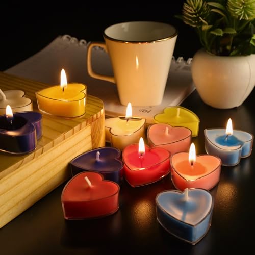 Shraddha Creation Paraffin Wax Scented Candles For Mix Fragrance, Heart Shape, Multi Colour, Pack Of 12, 3.5 X 1.5 Cm - Image 5