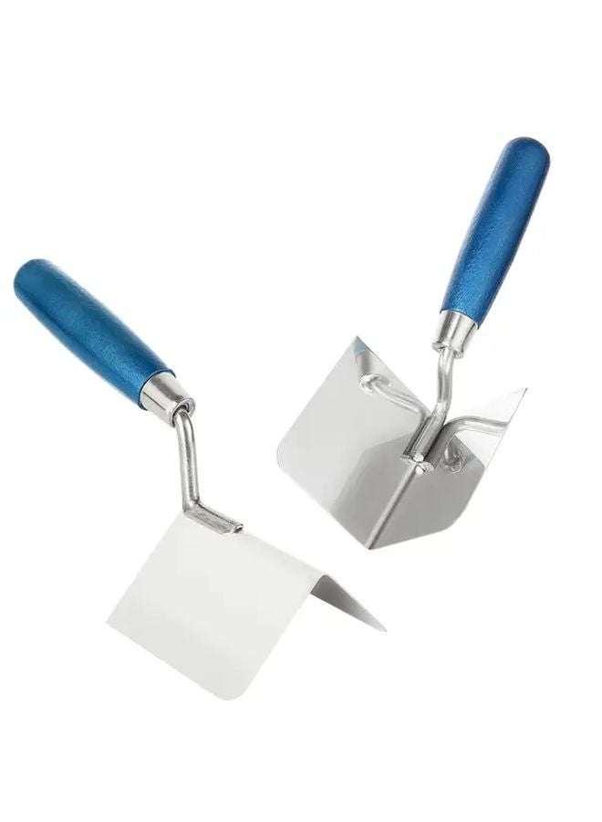 2pcs Blue Heavy Duty Stainless Steel Double Edged Corner Putty Knife Set - Image 3
