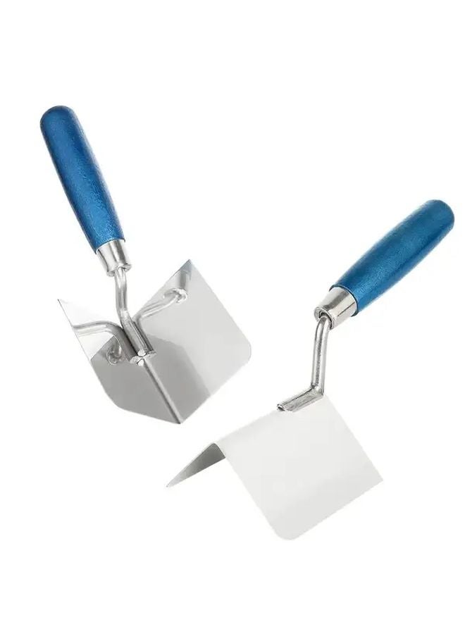 2pcs Blue Heavy Duty Stainless Steel Double Edged Corner Putty Knife Set - Image 1
