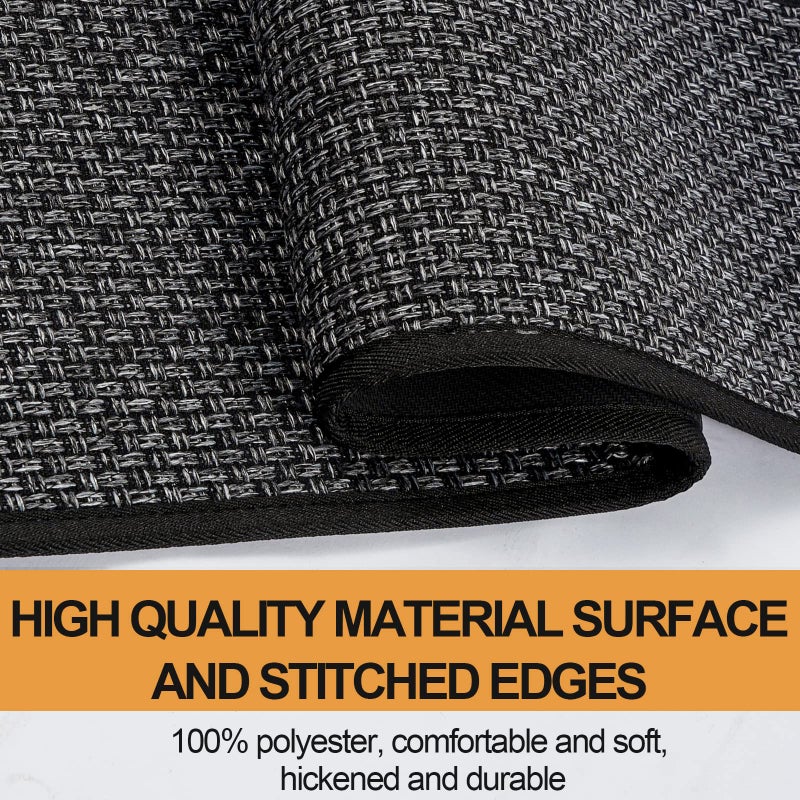 SUMLANS Kitchen Mat Set of 2 PCS, Cushioned Non Slip Rugs for Kitchen Floor, Absorbent Runner Comfort Standing Mats Washable for Kitchen, Office, Home, 17.3"x47"+17.3"x30" (Black) - Image 5