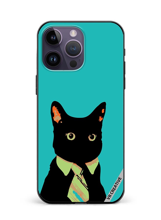 VR CREATIVE Protective Case Cover For Apple iPhone 16 Pro Max Business Cat Design Multicolour