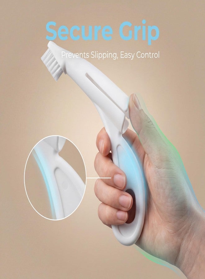 VINGVO Dog Toothbrush & Cat Toothbrush, Soft Nylon Bristle Cat Finger Toothbrush with Ergonomic Handle, Pet Toothbrush for Teeth Whitening, Oral Care Pet Supplies (White) - Image 3