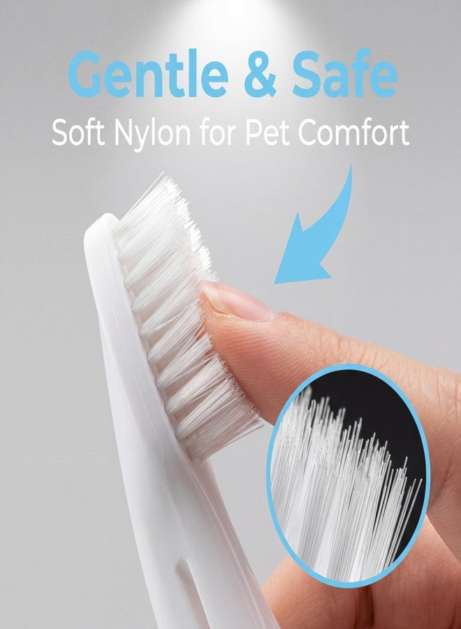 VINGVO Dog Toothbrush & Cat Toothbrush, Soft Nylon Bristle Cat Finger Toothbrush with Ergonomic Handle, Pet Toothbrush for Teeth Whitening, Oral Care Pet Supplies (White) - Image 2