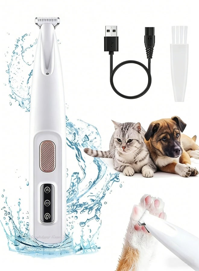 ماكينة تشذيب مخالب الكلاب مزودة بإضاءة LED، ماكينة تشذيب شعر الحيوانات الأليفة مقاومة للماء بالكامل مع شاشة عرض LED، ماكينة حلاقة الكلاب للعناية الشخصية بشفرة عريضة 18 مم - Image 1