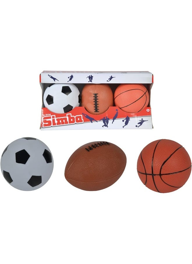 Simba Set Of 3 Balls Basketball, Rugby And Football  - Image 1