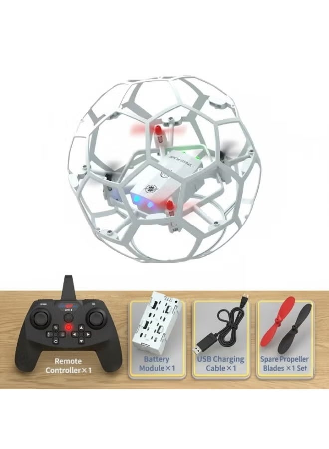 Professional RC Airplane Version 2026 Hollow Soccer Ball with Remote Control Drone | Educational STEM Toy for Kids and Adults | 360° Flying Ball Aircraft with LED Lights, Anti-Collision Design & Long Flight Time | Rechargeable Remote-Controlled Soccer Drone for Indoor & Outdoor Play, Perfect Gift for Learning and Fun
