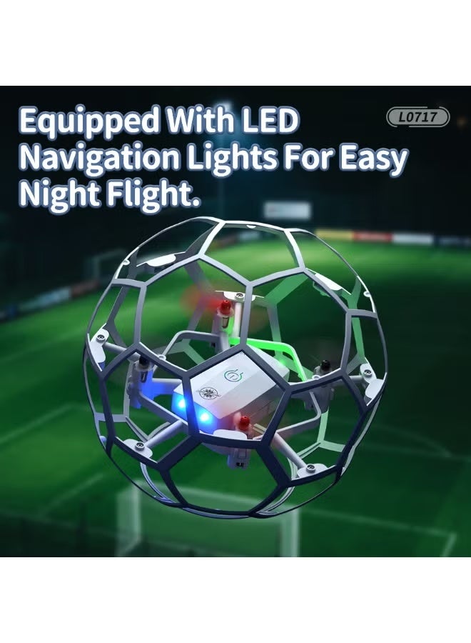 TIGER Professional RC Airplane Version 2026 Hollow Soccer Ball with Remote Control Drone | Educational STEM Toy for Kids and Adults | 360° Flying Ball Aircraft with LED Lights, Anti-Collision Design & Long Flight Time | Rechargeable Remote-Controlled Soccer Drone for Indoor & Outdoor Play, Perfect Gift for Learning and Fun - Image 3
