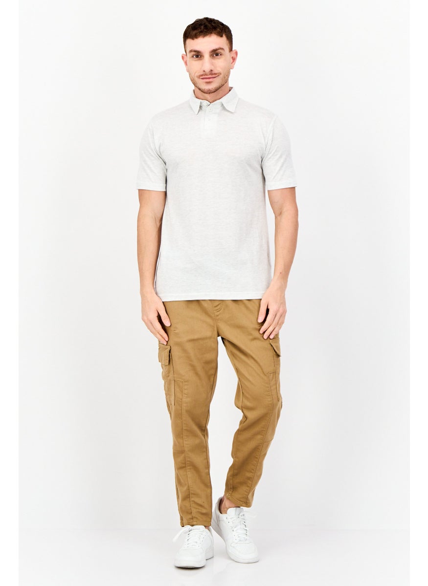 Burnside - Men Regular Fit Heather Short Sleeve Polo Shirt, Light Grey - Image 1