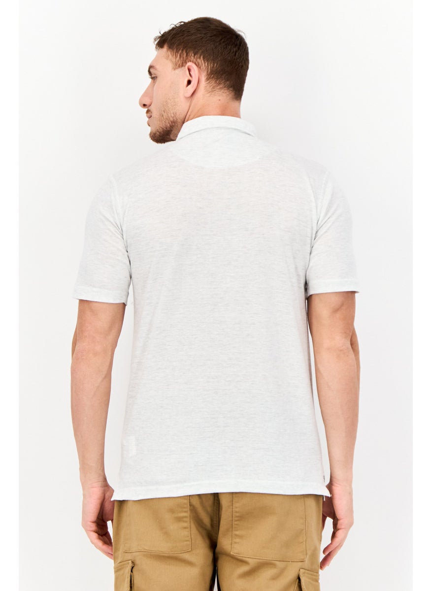 Burnside - Men Regular Fit Heather Short Sleeve Polo Shirt, Light Grey - Image 1