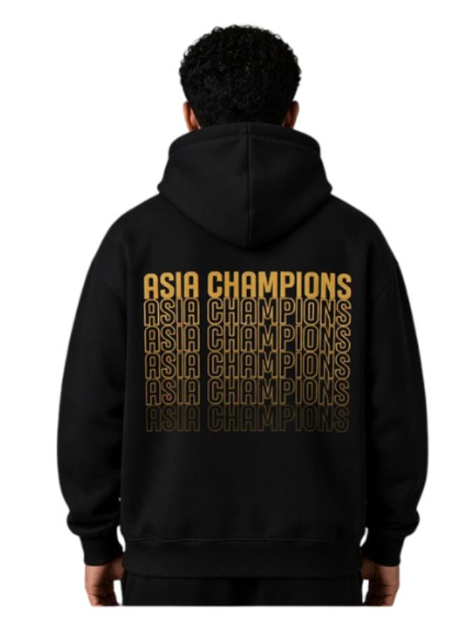 Al-Ahli Saudi FC Al Ahli Asia Champions Black Oversized Hoodie - Image 2