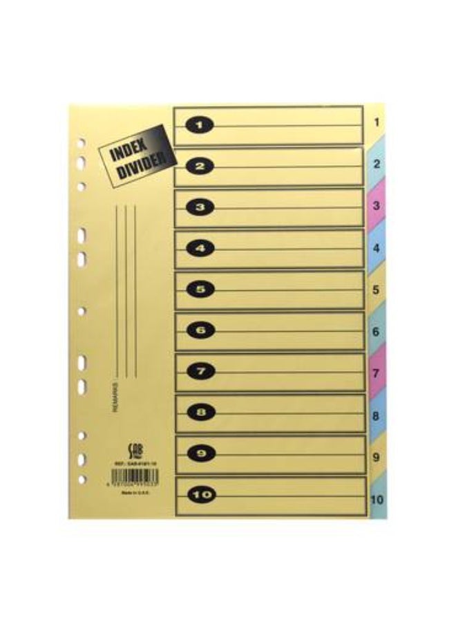 SAB  Separators Bristol - A4 Size - 10 Colored - Image 1