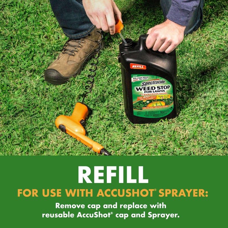 Spectracide Weed Stop For Lawns Plus Crabgrass Killer AccuShot Refill, 1.33 Gallons, Kills More Than 470 Types Of Weeds As Listed Including Dandelion, Chickweed, Clover, Crabgrass And Yellow Nutsedge - Image 5