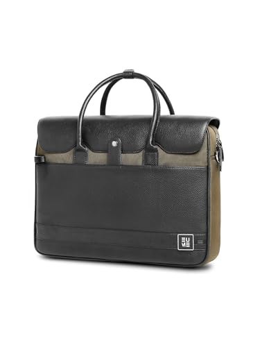 EUME Aristo Laptop Bag for Men | Office Bag for Men & Women | with Padded Compartment | Vegan Leather & Nylon Fabric | Fits Up to 15.6" Laptop & MacBook, 13L, Forest Black - Image 4