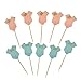 TKMOS 40 Pack Baby Jumpsuits Baby Shower Cake Cupcake Toppers Picks for Boy Birthday Party Decors Baby Shower Decors - Image 3