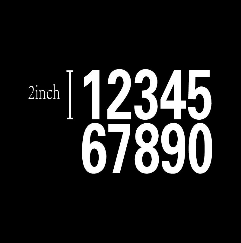 Reflective Digital Stickers 0-9 Self-Adhesive Mailbox Numbers White 2 inches