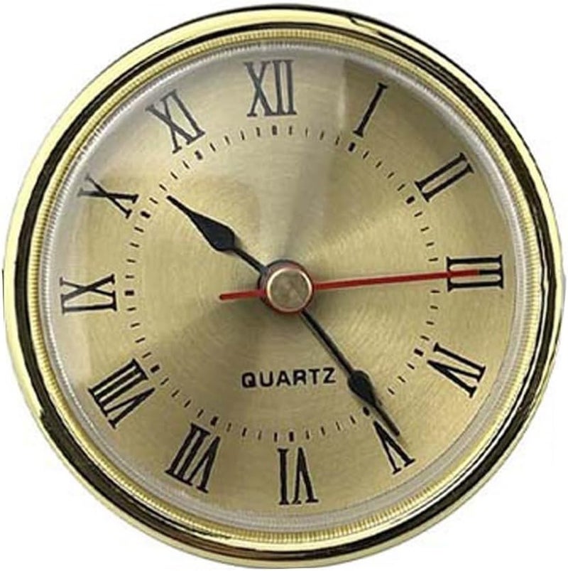 Quartz Clock Insert Movement Replacement Part with Roman Numerals, 65mm Aluminum Face for DIY Craft or Home Decor(gold) - Image 4