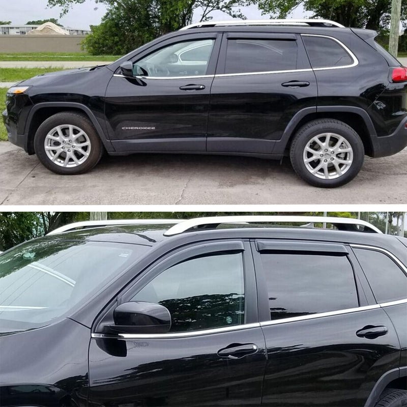 Lightronic WV94981 Outside-Mount Side Window Visor Deflector Rain Guard Set for 2014-2023 Jeep Cherokee - Image 3