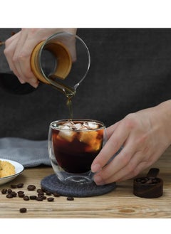 Lukadah Double Walled Glass Coffee Mugs, Insulated Layer Coffee Cups, Clear Borosilicate Glass Mugs, Turkish Tea, Espresso Coffee Cups - Heat Resistanr Double Layer Coffee Mugs, Gift for Cappuccino, Tea, Latte, Espresso | 2 PCS - 250ML  - Image 3