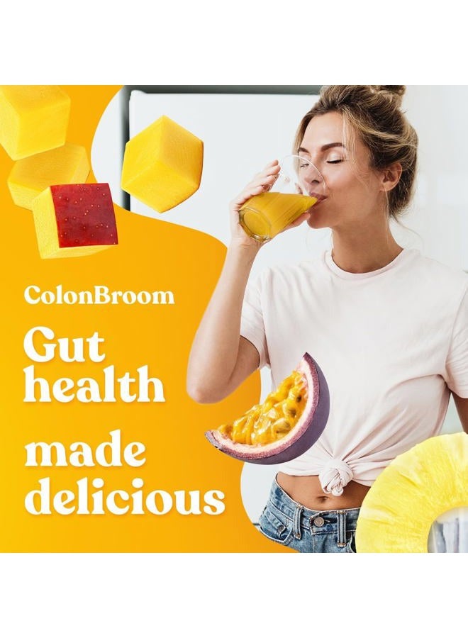 ColonBroom مسحوق قشور السيليوم مع ستيفيا (فاكهة استوائية) - تنظيف القولون لتخفيف الانتفاخ وصحة الأمعاء - مشروب مسحوق ألياف كولون بروم - مكمل ألياف نباتي ستيفيا، 50 حصة - Image 2