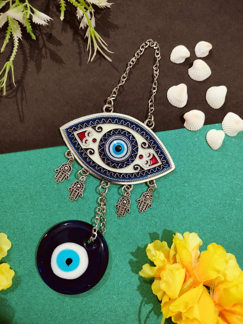 ARTISKRITI Evil Eye Hanging for Home Entrance Door Decoration, Nazar Battu for Home Protection, Good Luck Charm and Prosperity, Big Size (Meenakari Eye White) - Image 4