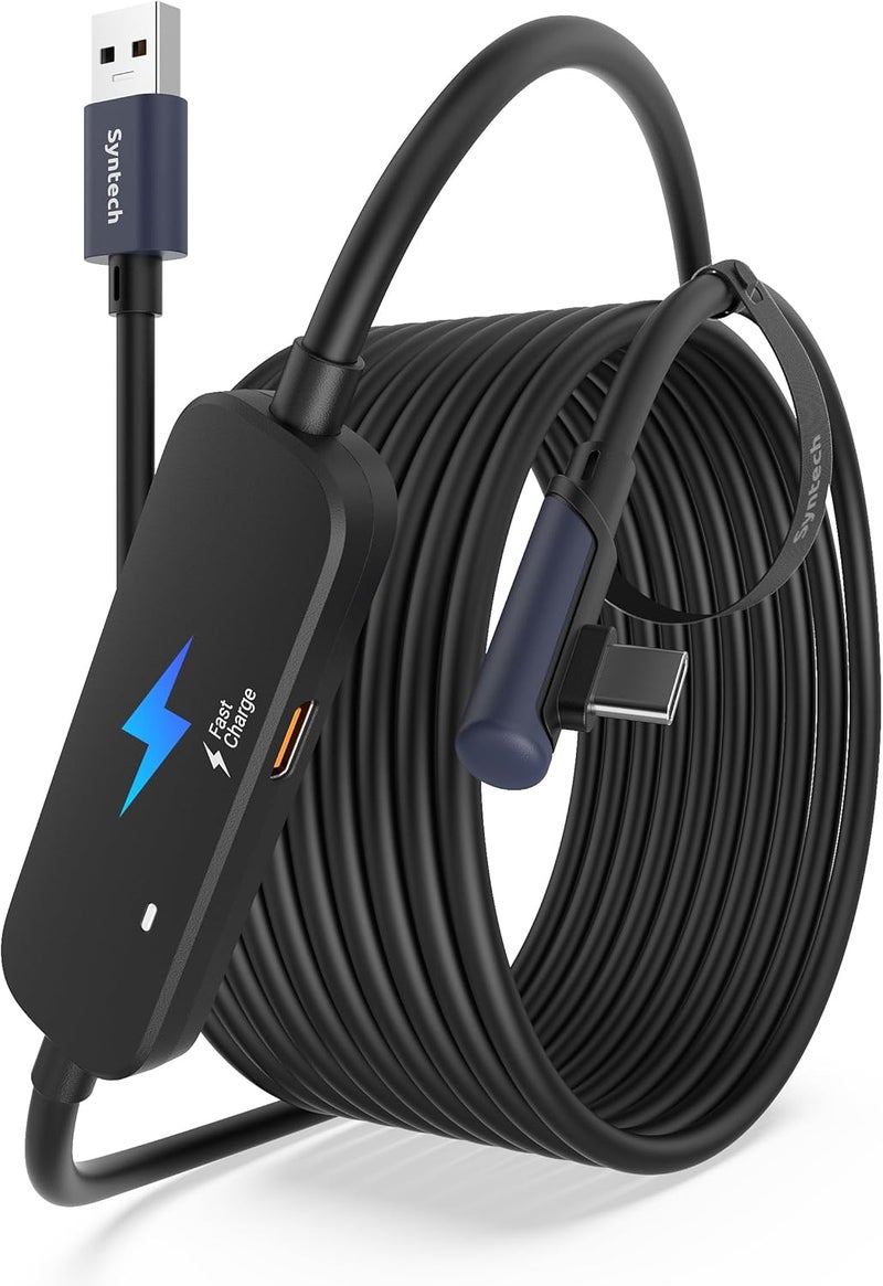 Syntech Trendy natural assorted colors VR Headset Fast Charging Link Cable, 5 Meter Length, Black Climate adapted upgraded quality - Image 1