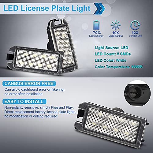 MbuyDIY LED License Plate Light Lamp Assembly Compatible with 2014-2021 Grand Cherokee WK 6000K White, Pack of 2 - Image 3