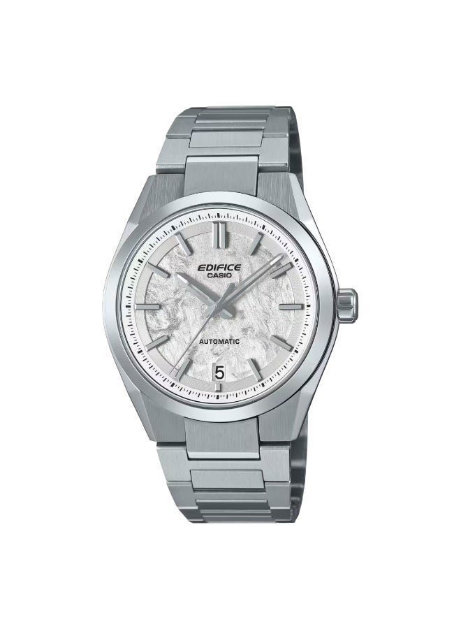Casio Edifice EFK-100D-7A “Polar White” Edifice’s First Automatic - Electroformed Texture, 39mm Sapphire, 100M WR, Motorsport Inspired - Image 1