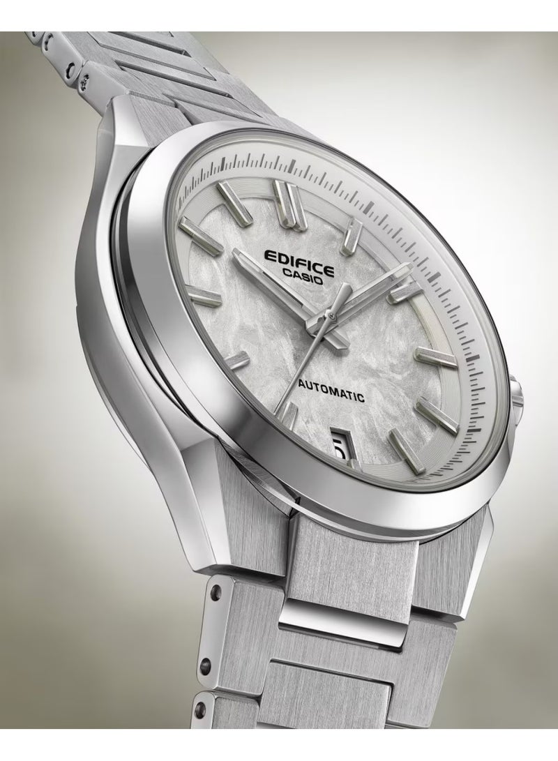 Casio Edifice EFK-100D-7A “Polar White” Edifice’s First Automatic - Electroformed Texture, 39mm Sapphire, 100M WR, Motorsport Inspired - Image 2