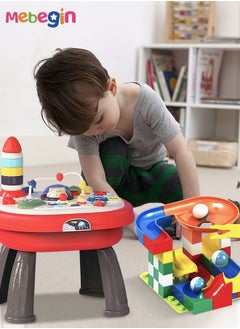 MEBEGIN Toddler Activity Table Toys Kid's 5-in-1 Multi-Activity Large Blocks Bricks Toy Table Set with 90PCS Building Blocks  - Image 2