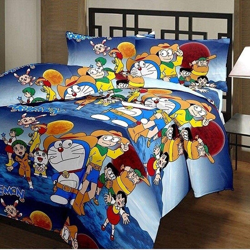 MITULMicrofiber Soft Design Print Reversible Single Bed Double Bed Dohar Blanket AC Dohar for Kids Multicolour DOREMON Single Bed