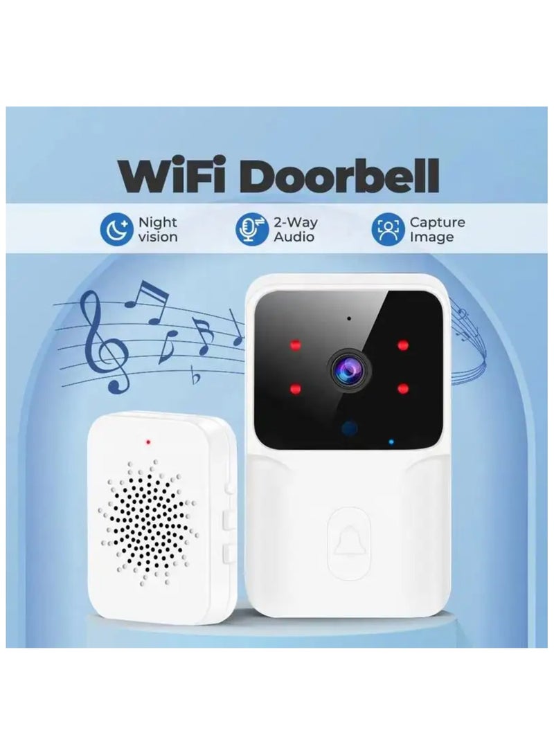 WiFi Video Doorbell, HD WiFi Doorbell IR Night Vision Durable for Multi-User Home (White)  - Image 3