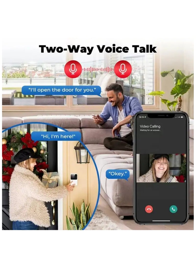 WiFi Video Doorbell, HD WiFi Doorbell IR Night Vision Durable for Multi-User Home (White)  - Image 5